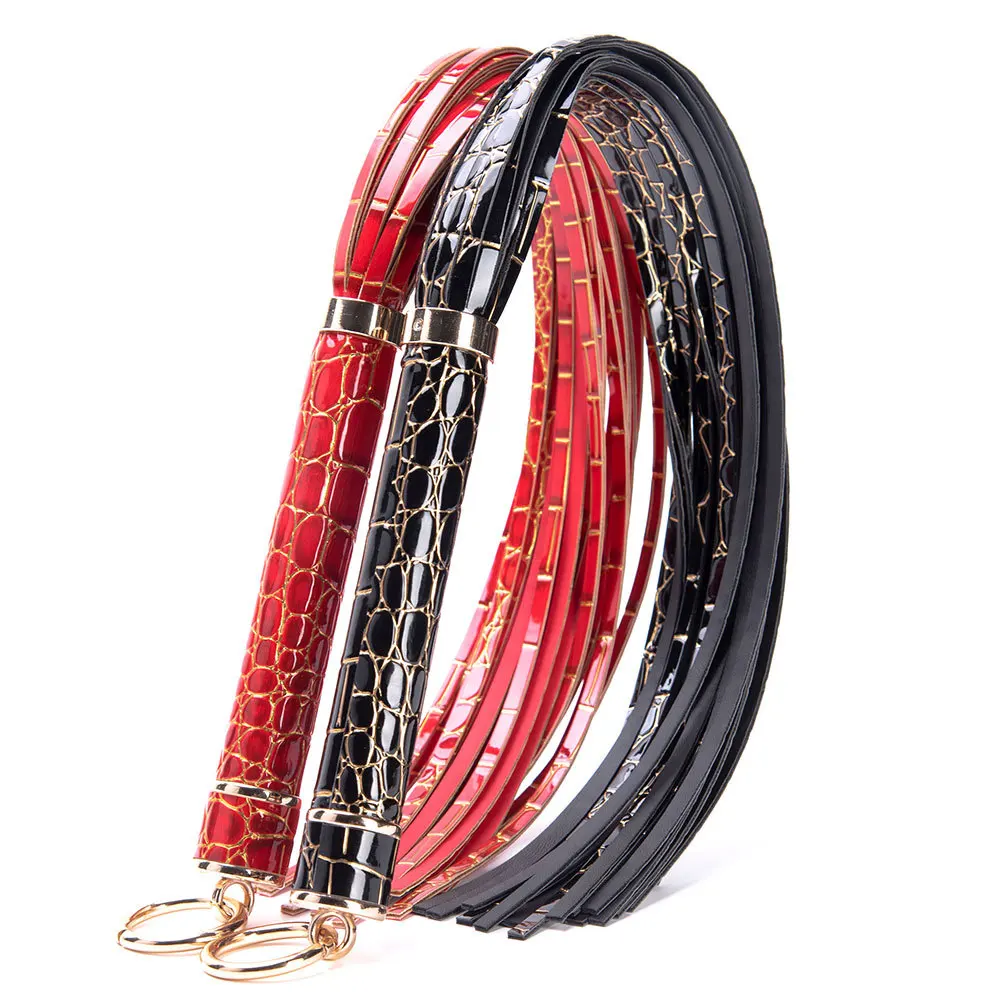 53.5CM PU Leather Horse Whip Glossy Leather tassel Supplies,Equestrianism Horse Crop