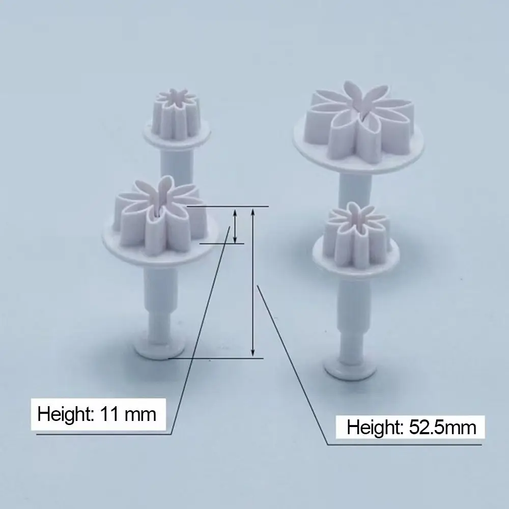 Fotografia 7: Daisy Flower Cake Decoração Mold, Fondant Cake Cutter, Molde do biscoito do êmbolo, 4pcs