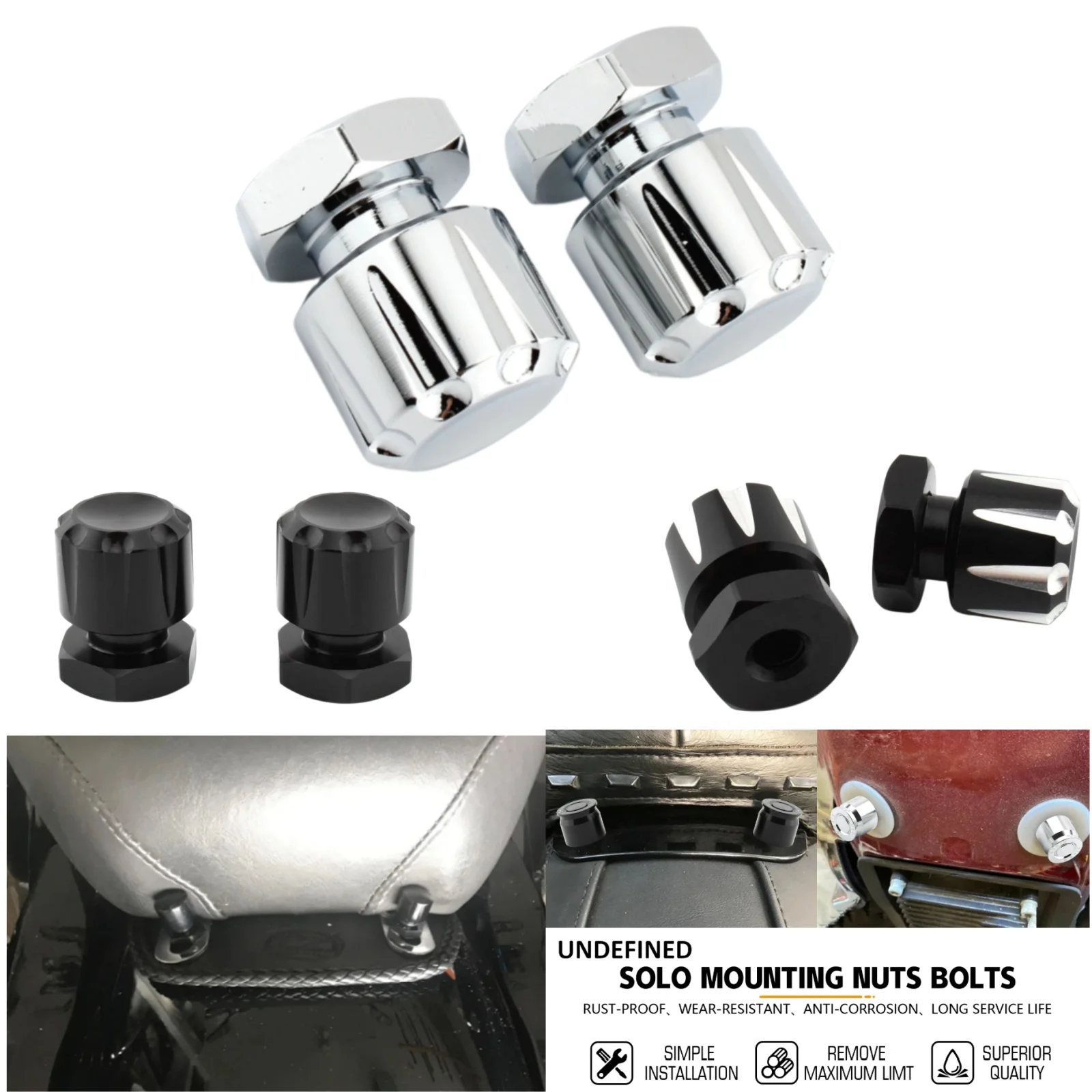 2 PCS Motorcycle Seat Screw Mounting Nut Bolt 1/4-20 Thread For Harley Davidson Road King Road Glide Softai Fat Boy