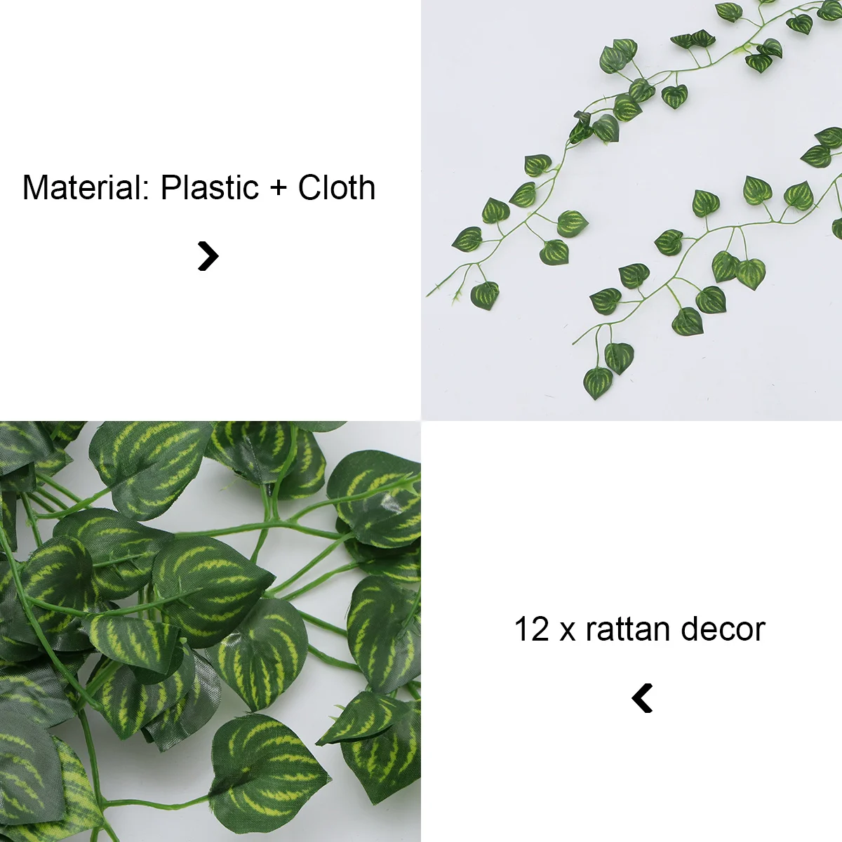 

12Pcs Simulation Leaf Rattan Fake Rattan Ornament Hanging Vine for Party Home Wedding Wall Garden Decoration Garden Hanging Vine