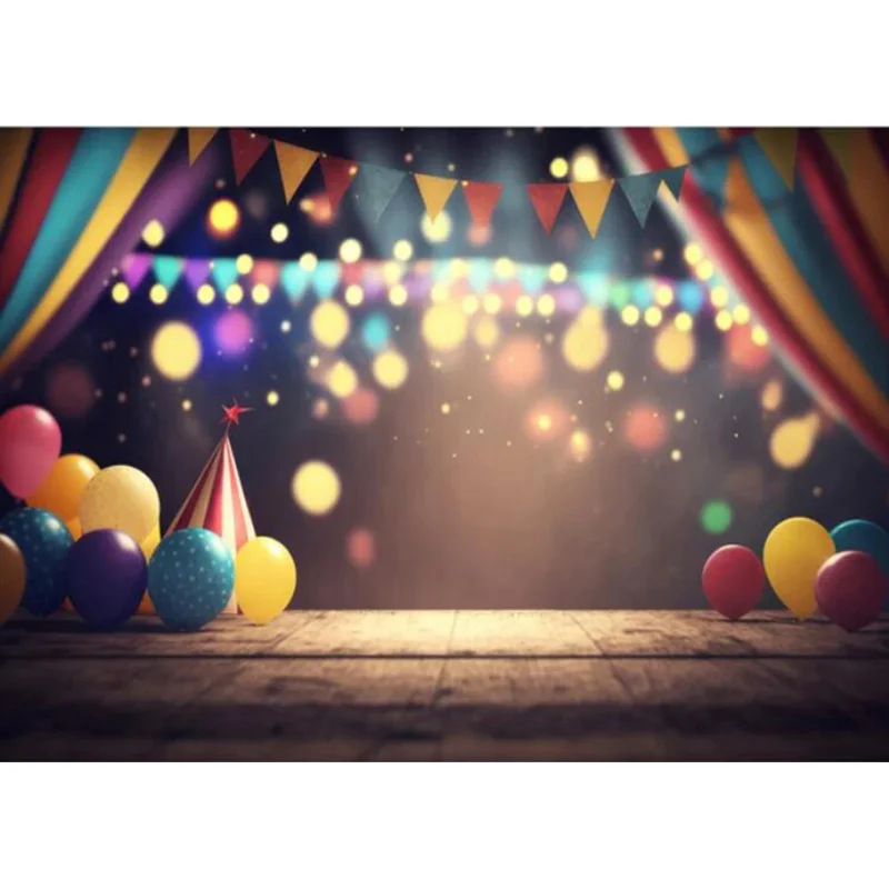 Circus Animal Trainer And Acrobat,Carnival Show Photography Backdrops Stage Clown Acrobatics Background Photo Booth Prop MG-02