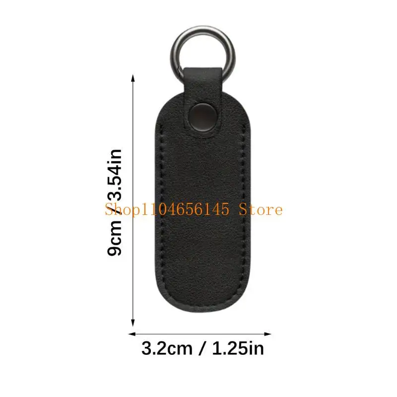 Portable USB Flash Drive Organiser Metal Closure Design Premium Synthetic Leather Case Keychain Ready For Travel