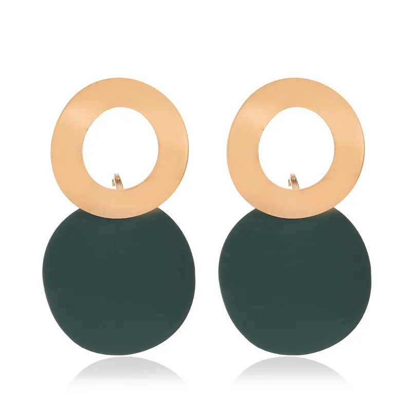 Korean Fashion Geometric Earrings Simple Round Pendant Earrings Irregular Personality Eardrop For Women Ear Ornaments