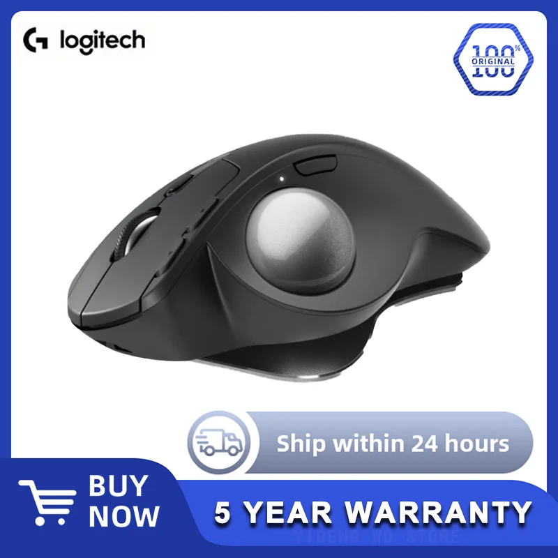 

Logitech MX Ergo S Wireless Trackball - Modifiable Ergonomic Pattern, Rechargeable Bluetooth Mouse for Office Duties, Drawing,