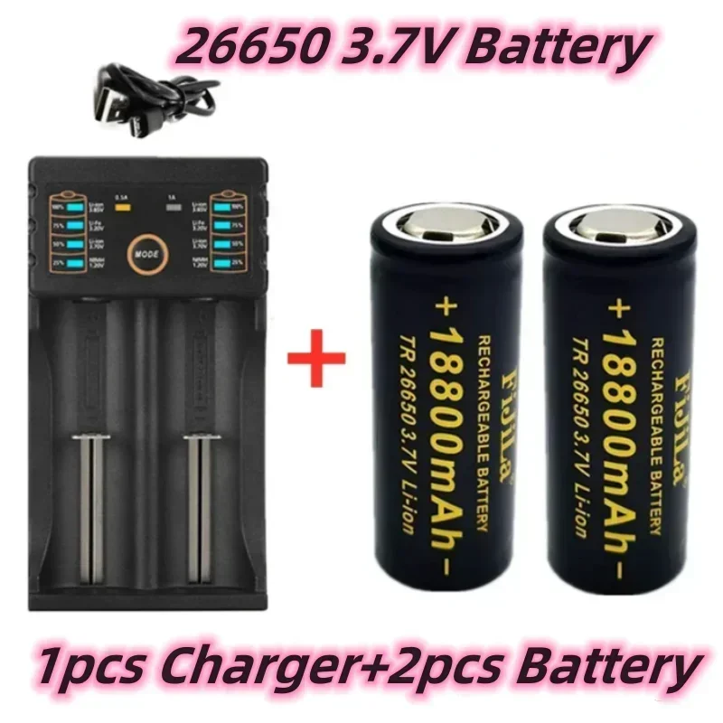 100% Original hochwertige 26650 Batterie 3.7V 18800mAh 50A Lithium-Ionen Akku passend für 26650 LED Taschenlampen