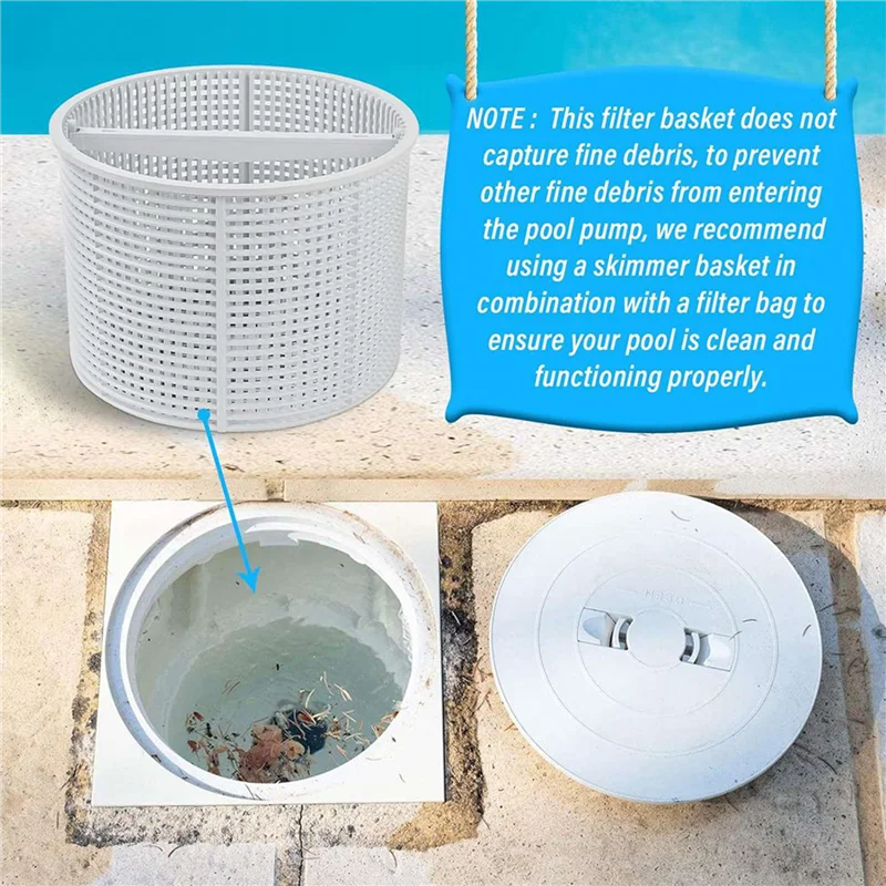 

A23P 2PCS Skimmer Basket Remove Leaves Skimmer Filter Basket For Swimming Pool For Pond For Hayward SPX1082 B-152 White
