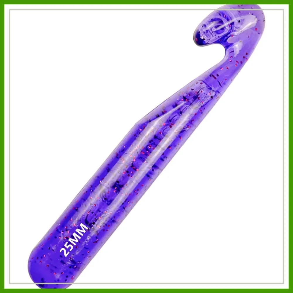 

25mm Large Crochet Hook for Chunky Yarn, Ergonomic Needles for Arthritic Hands, Smooth Plastic Crystal Hooks for DIY