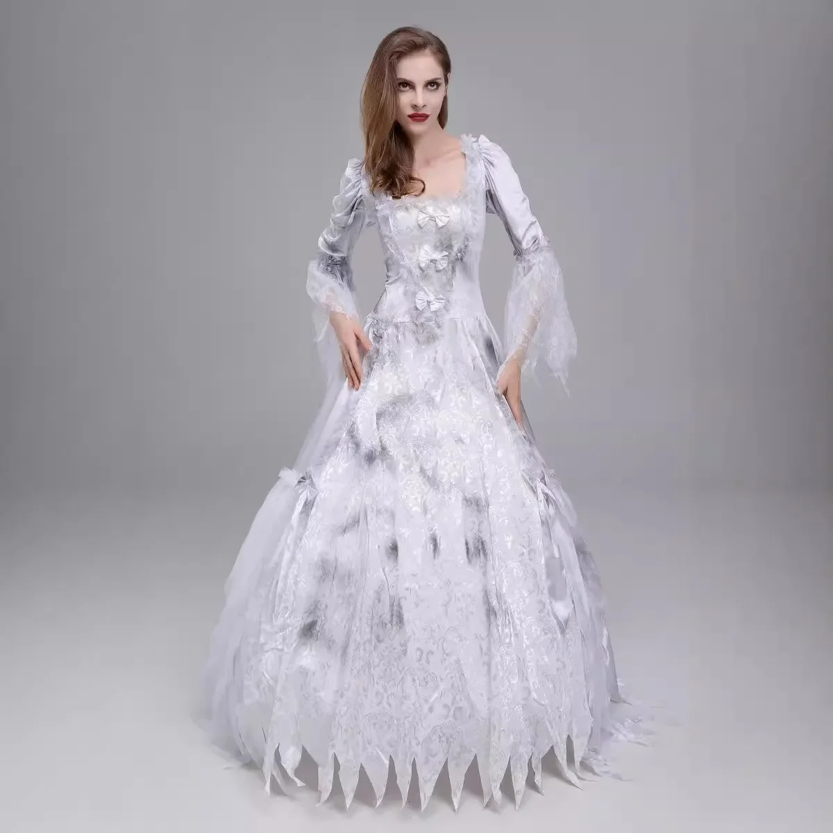 زي لعب الأدوار للنساء القوطية الفيكتوري الساحرة مصاص دماء فستان القرون الوسطى عصر النهضة هالوين تأثيري فستان الزفاف الطيور #2