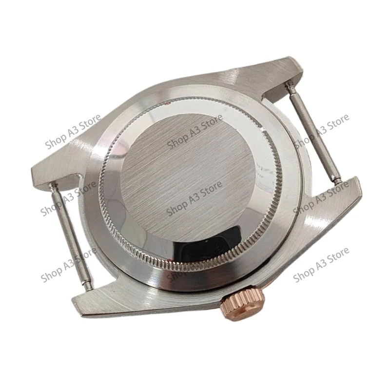 36mm 39mm  Mod Kit, Stainless Steel Case Dog Tooth Bezel Cyclops Magnifying Glass Fit NH35 Movement