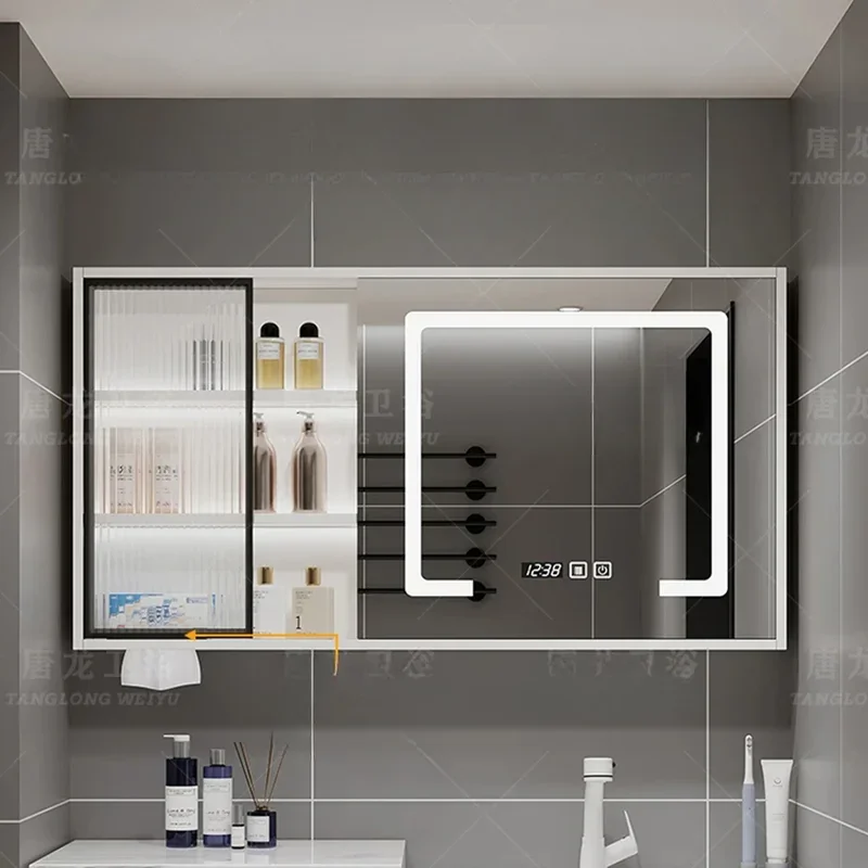 Nordic Multifunctional Cabinets Wall-mounted Home Furniture Compartiment Bathroom Cabinets Touch Intelligent Bathroom