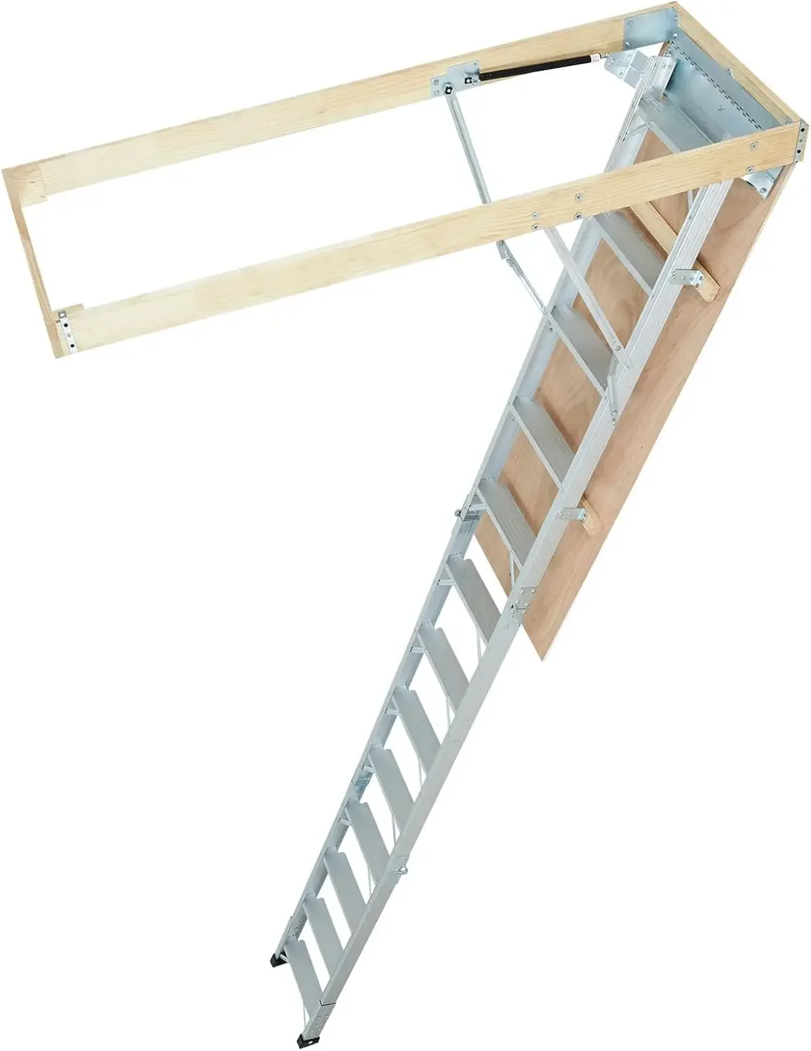 Attic Ladder Foldable 350 pound Capacity 22 5 x 63 Multi Purpose Aluminium Extension Lightweight and Portable Fits 9 5 12
