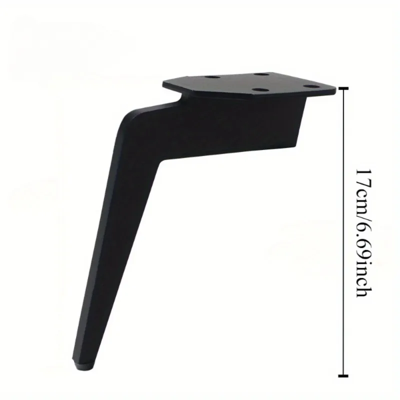 17CM Support Solid Furniture Legs Metal Sofa TV Cabinet Support Legs Black Heavy-duty Knife Legs Use for Bedside Coffee Table
