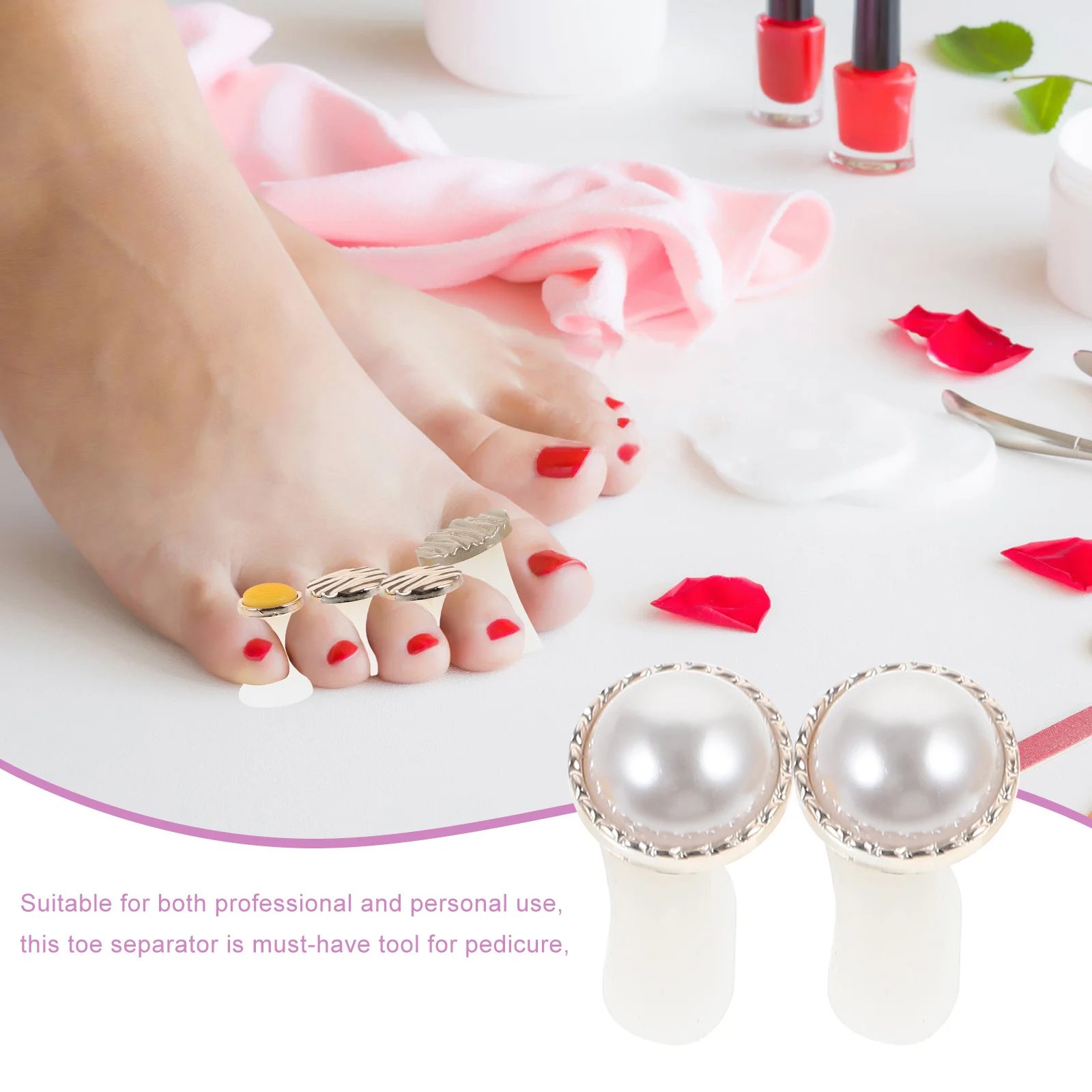 

16Pcs Toe Separators for Pedicure Silicone Nail Spacers Comfortable Flexible Nail Polish Dividers for Women Pedicure Tool