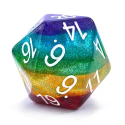 Bescon Jumbo 20 Sides Dice 1.5 inch in Colorful Multi-layer Design, 38MM Over-sized D20 Dice Big Size Multi Layered Rich Colors