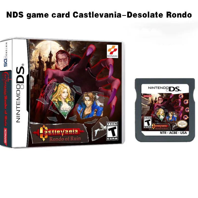 New NDS Game Cartridge Video Game Console Card Castlevania Series Rondo of Ruin Romhack English Version With Box Gift Toys