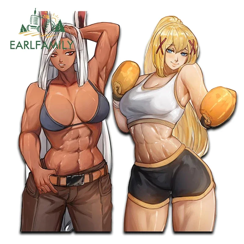 EARLFAMILY 13 см для Miruko Fanart NSFW Автомобильная наклейка сильный мышечный бокс огромная грудь переводная картинка Hentai сексуальная девушка аниме аксессуары
