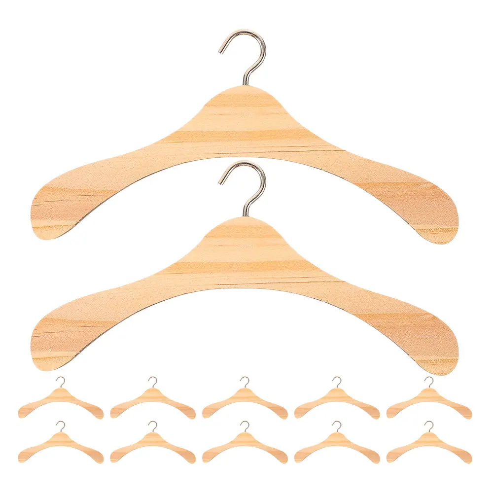 

Wooden Hangers 12pcs Miniature Wardrobe Hangers for Clothes Outfits Gowns Coat Hanger for Dress Organization