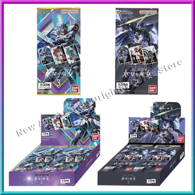 Original Bandai Gundam The Witch of Mercury 02/03 Anime Character Collection Cards Children Toys Holiday Gifts for Boy