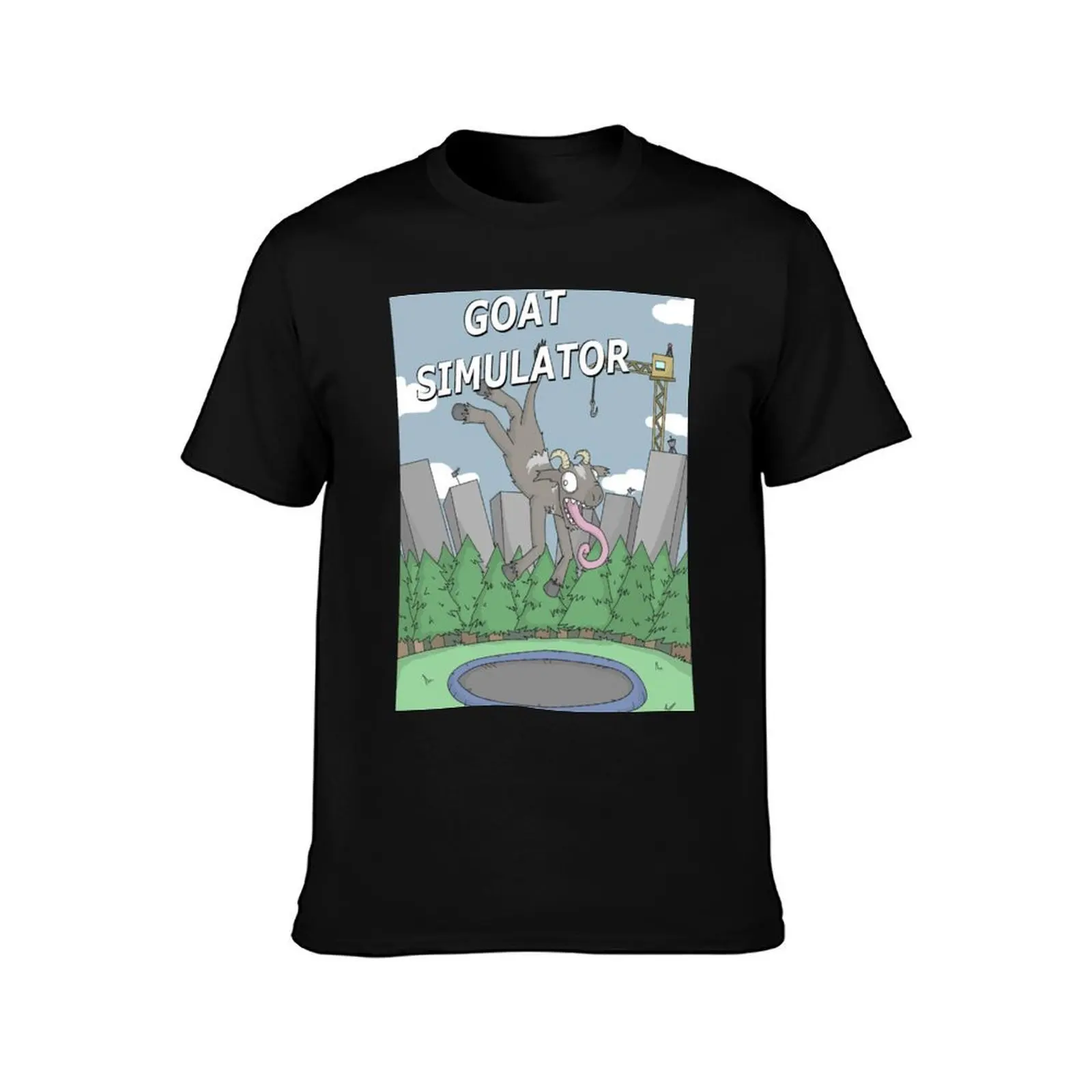 Goa Simulator T-Shirt, Summer Casual Cotton Tee, Oversized Streetwear Tops, Vintage Graphic Print, Loose Fit Short Sleeve