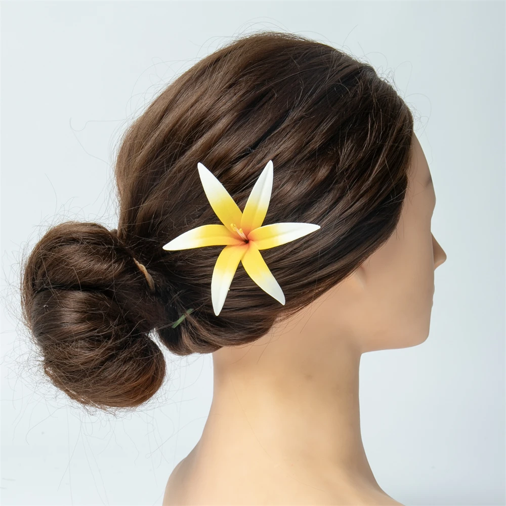 7Pcs Spider Lily Ear Flower Hawaii Style Headwear Hula Girls Supplies Hair Stick Aloha Island Gifts for Tropical Parties