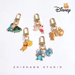 Cartoon Disney Winnie The Pooh Keychain Kawaii Action Anime Eeyore Piglet Tigger Toys Backpack Pendant Key Ring Ornament Gifts