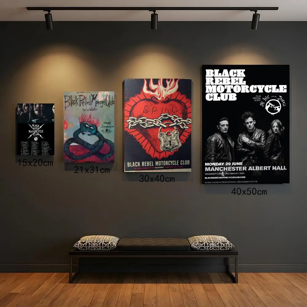 band B-Black Rebel Motorcycle Club-B Poster Self Adhesive Wall Decor for Modern Home Cafe Office and Bar