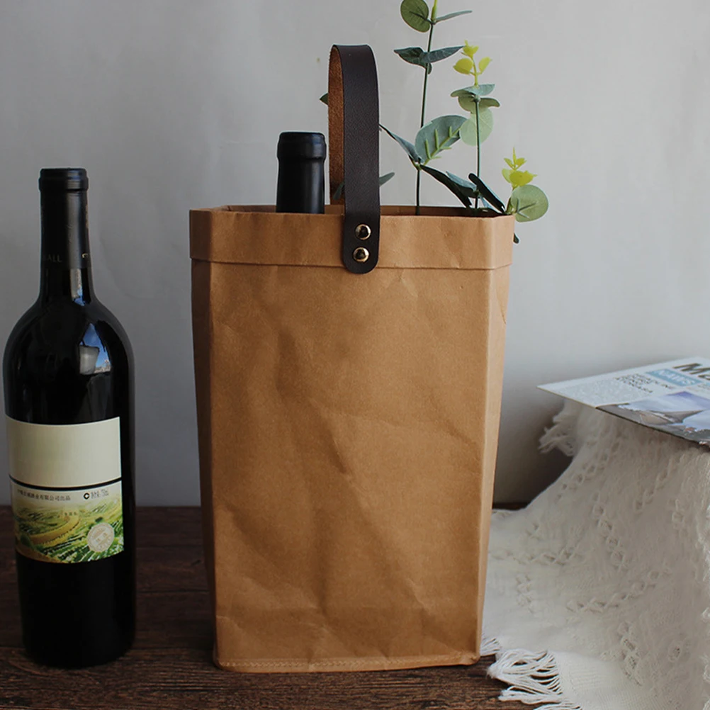 

Kraft Paper Red Bags Red Bags Bottle Tote Packing Bottle Pouches Carrier Storage Pouch Holder