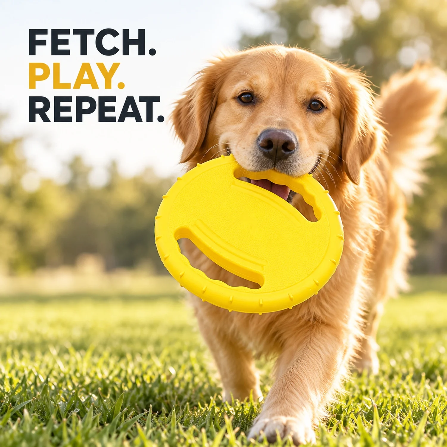 Flying Disc Dog Training Toy - 두 개의 손잡이가 달린 인터랙티브 강아지용