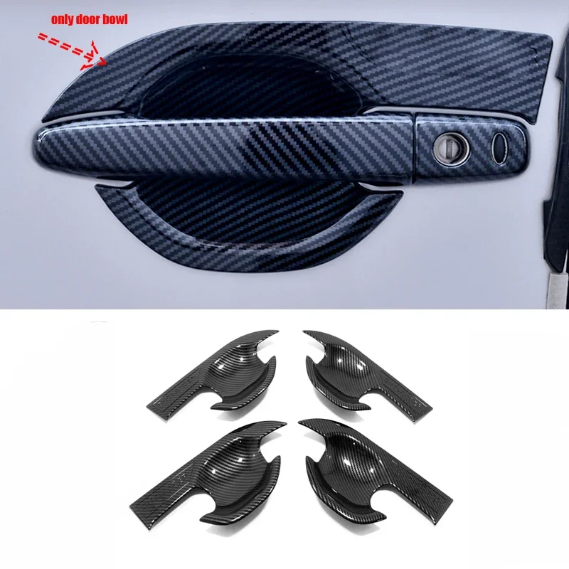 For Mitsubishi Outlander 3 2013-2021 ABS Carbon Fiber door handle bowl Rear View Rearview Side Mirror Taillight eyebrow Cover