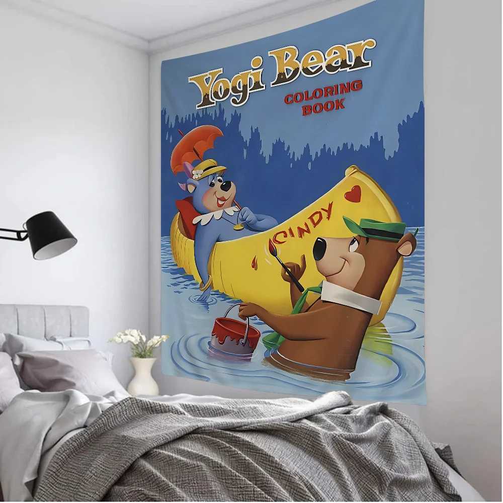 Cartoon The Yogi Bear Show DIY Wall Tapestry Hanging Tarot Hippie Wall Rugs Dorm INS Home Decor