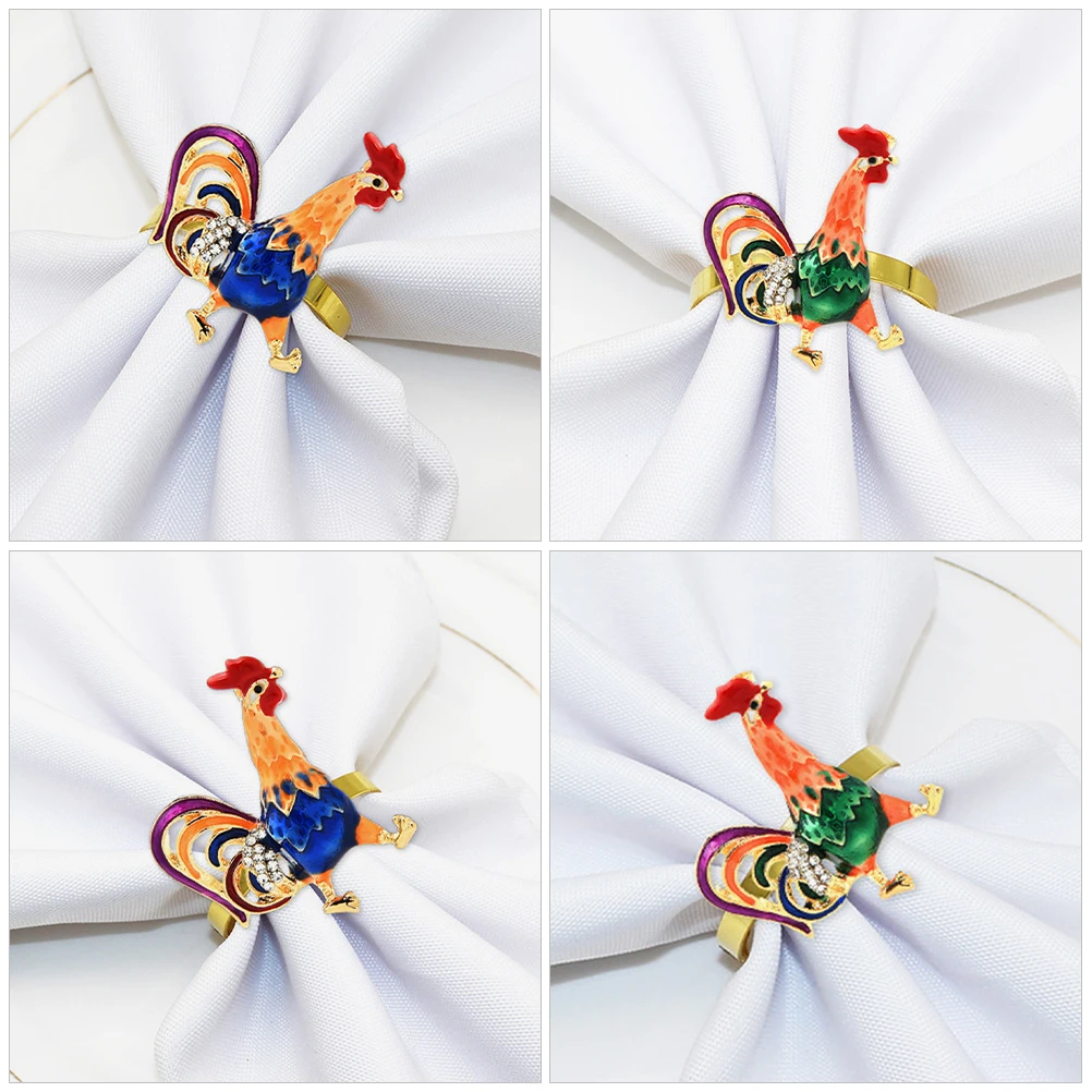 

4 Pcs Napkin Ring Decoration Dinner Rings Buckle Adornment Buckles Hotel Table Decorative Alloy Clasp Banquet
