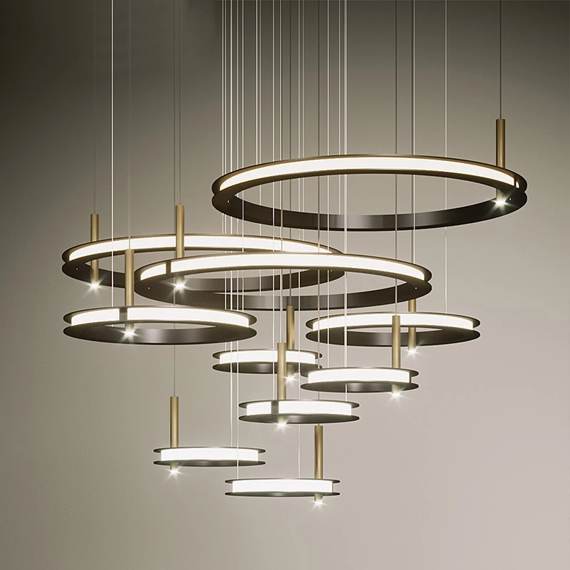 Modern Circle LED Pendant Light For Living Room Decoration Villa Pendant Lighting  Room Decor DIY Pendant Lamp For Office