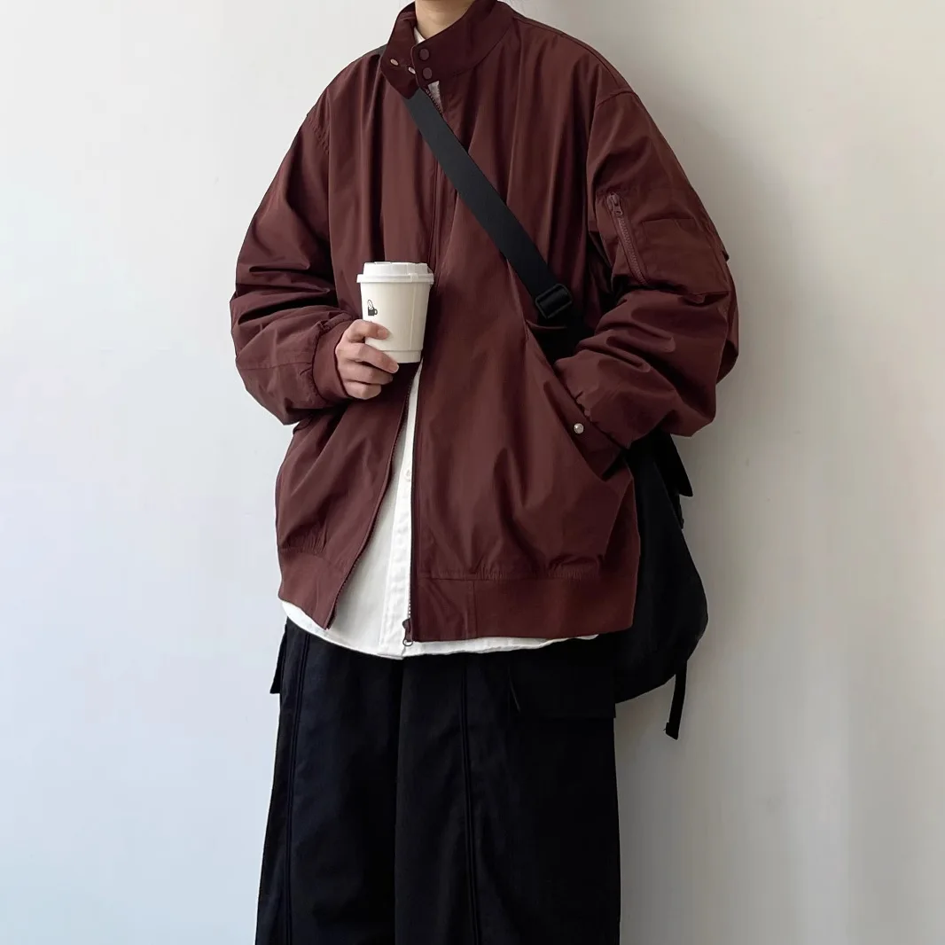 Unsiex Jacket 2026 New Spring Autumn Japanese Vintage Harrington Flight Jacket For Men Loose Vintage Stand Collar Outerwear Coat view 4