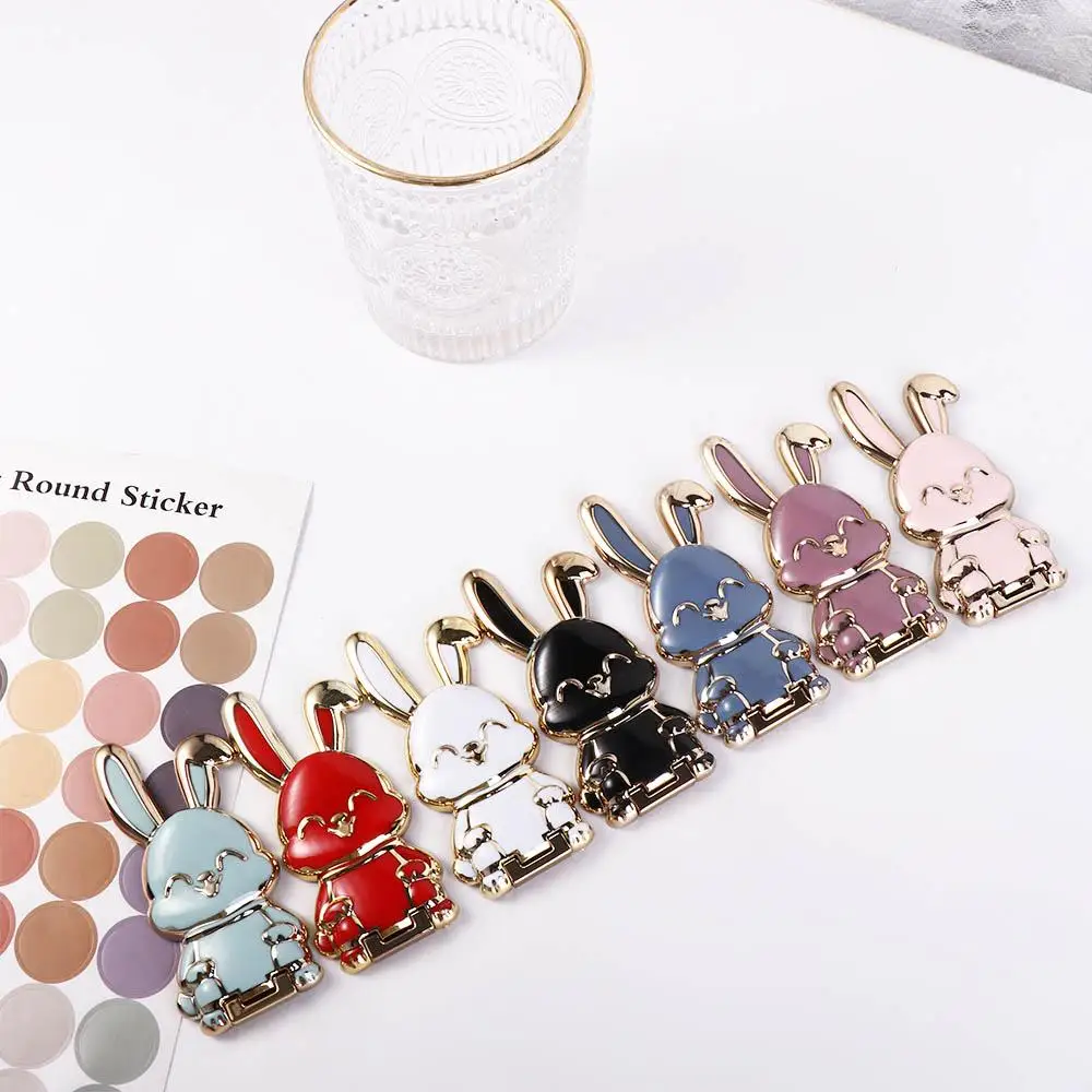 Support Back Sticker Pad Lazy Ring Buckle 3D Folding Stand Rabbit Ring Bracket Pull Rod Support Mobile Phone Holder