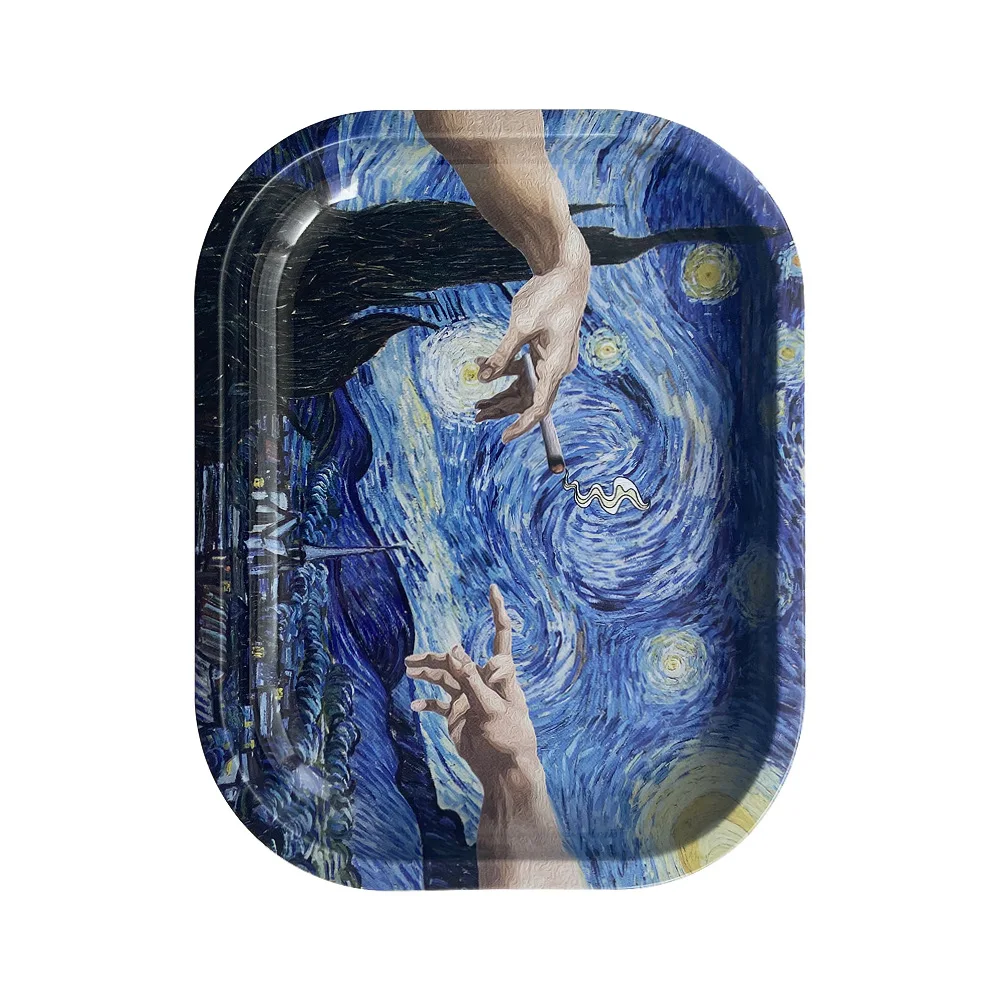 Metal Rolling Tray Smoking Accessory Tinplate Plate Cigarette 18*14 CM Storage Gifts DIY Operation Trays Wholesale Customized