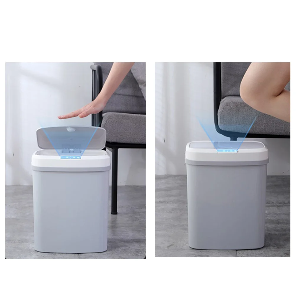 

15L Smart Automatic Trash Can Grey 4 Gallon Usb Charging Sensor Garbage Bin Waterproof Touchless Motion Detection For Kitchen