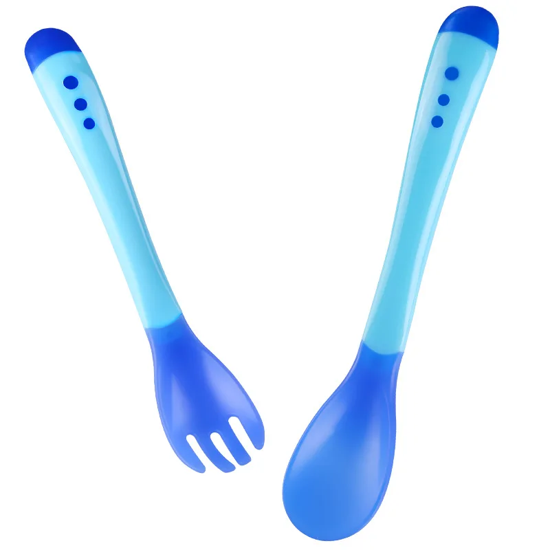 

Baby Temperature Sensing Spoons Child Infant Feeding Spoon Fork Utensils for Toddler Kids Flatware Heat Sensitive Tableware