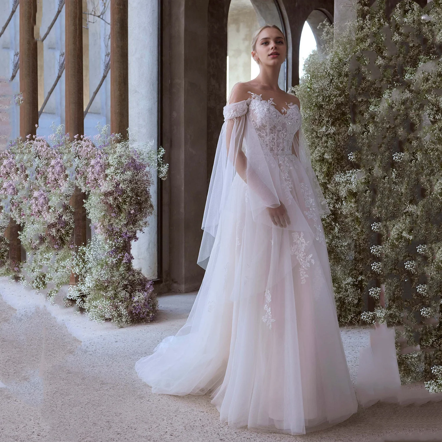 

EDECPBM فساتين سهرة Womens Dresses for Special Occasions Customized Robes De Soirée Women's Evening Dress Lace Платье Вечернее