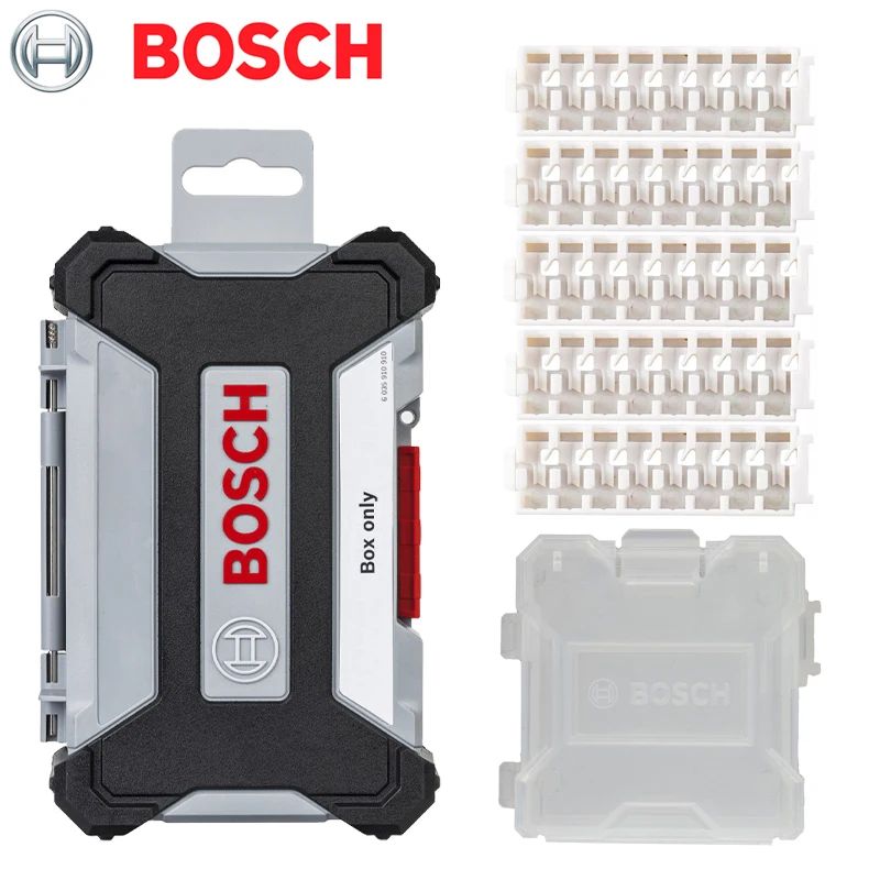 bosch caixa vazia de armazenamento de acessorios brocas pick e click suporte de ranhuras conjuntos combinados acessorios para ferramentas pecas 01