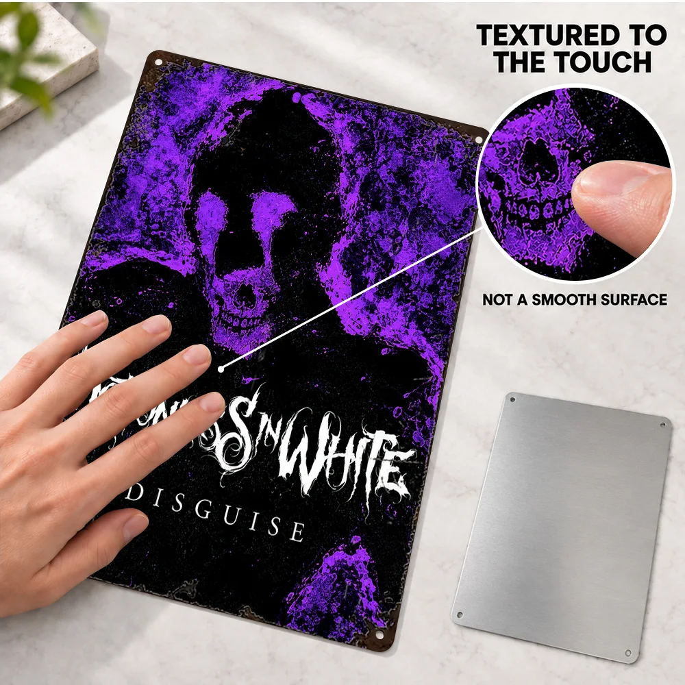 Motionless In White Disguise Aluminum Poster Personalized Metal Sign Album Tracklist Design Wall Art For Music Listening Corner
