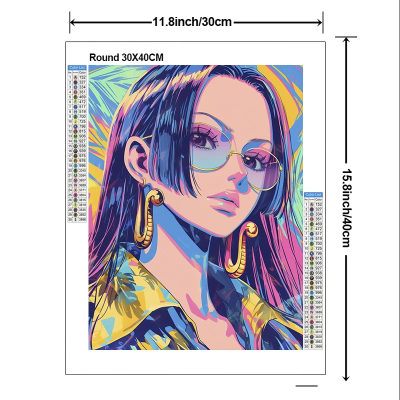 2024 Nowy zestaw do malowania diamentów 5D DIY ONE PIECE Anime Diamond Embroidery Color Oil painting Hand Mosaic art home decoration