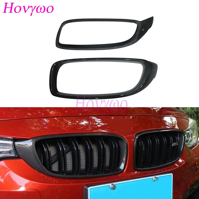 Real Carbon Fiber Front Grille Insert Cover Frame Decoration Trim for BMW M3 F80 M4 F82 2014-2019