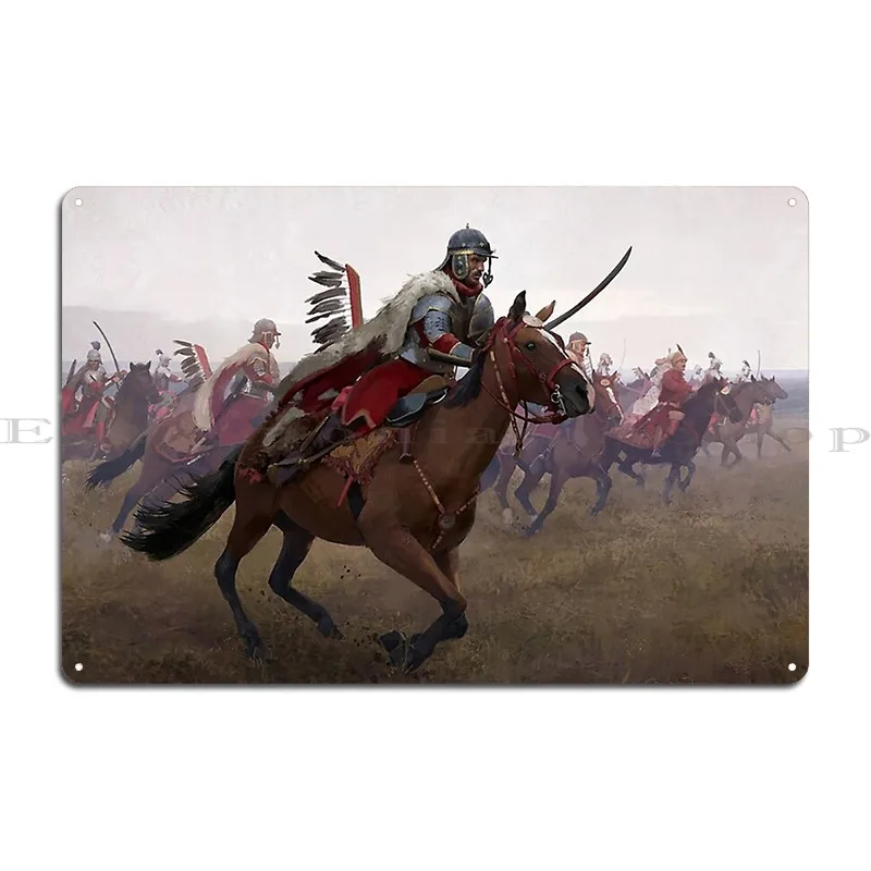 The Chase Of Polish Winged Hussars Metal Plaque Party Customize Cinema Party Create Tin Sign Poster