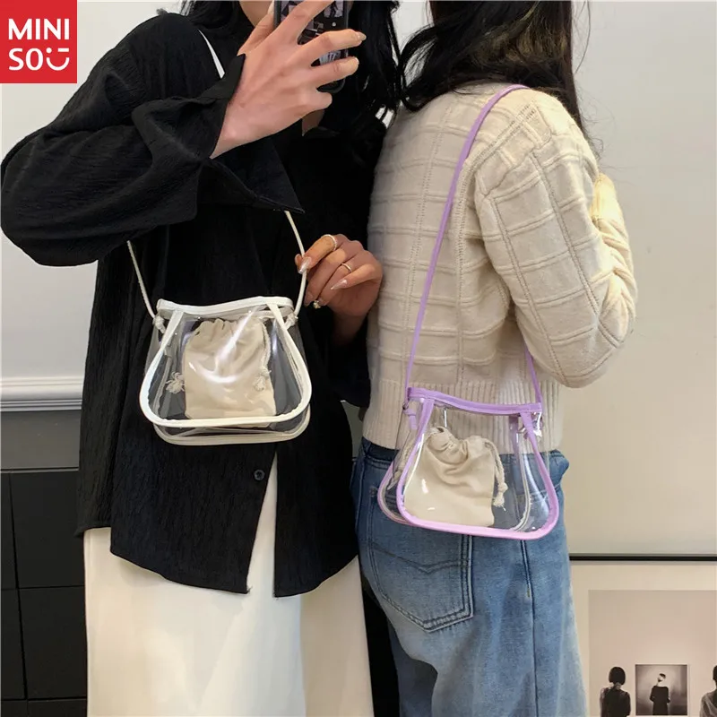 Miniso 2025 Transparent Jelly Bag, Korean Summer Crossbody Purse for Women