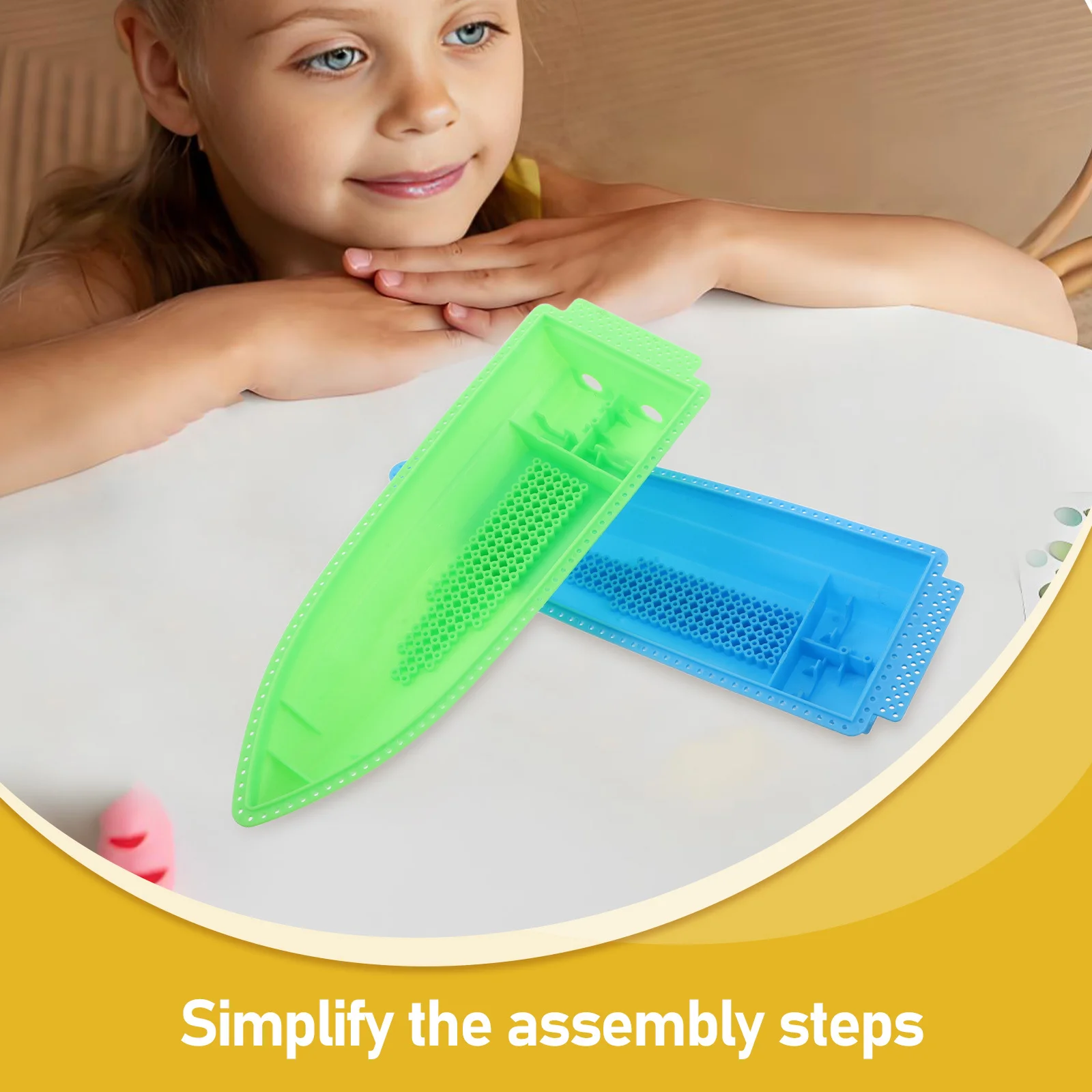 مجموعة واحدة من طقم البناء الذاتي بهيكل بلاستيكي للتعليم العلمي والتكنولوجي، سهل التجميع، مجموعة بناء يخوت للمشاريع المدرسية، ملحقات قوارب - للأطفال