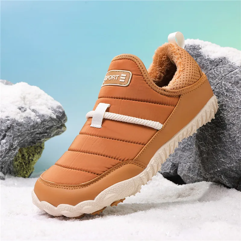 Winter Men Women Warm Casual Barefoot Shoes Snow Shoes Hiking Boots Non Slip Waterproof Cold Resistant Warm for Travel Shoes