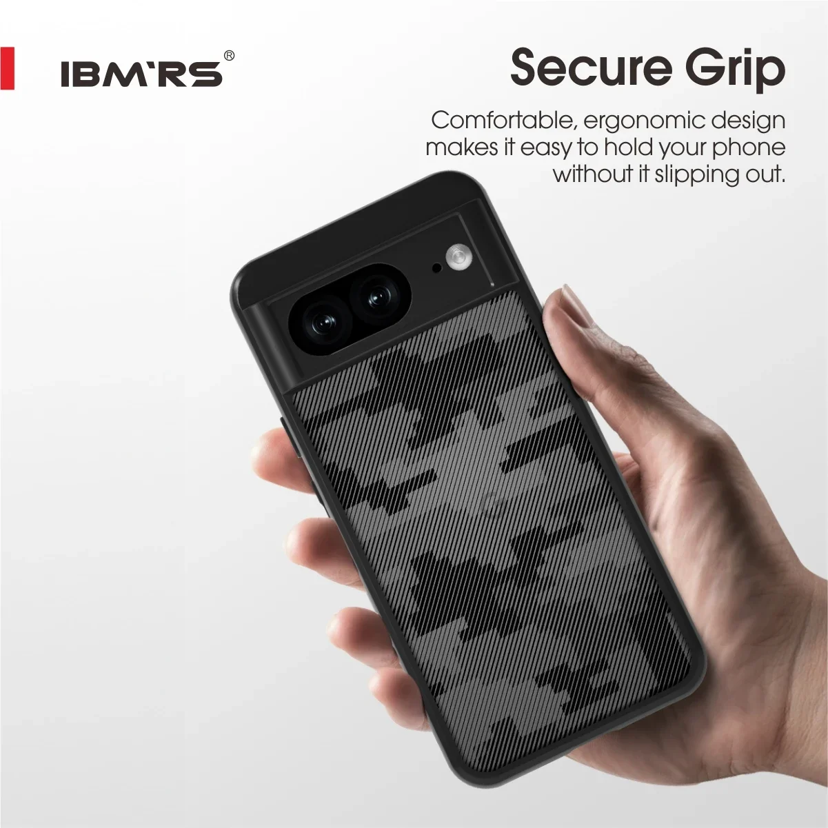 IBMRS[Military Design] for Google Pixel 8 Case, Camouflage Hard Back Duty Shockproof Advanced Protective Cover - Camo Black