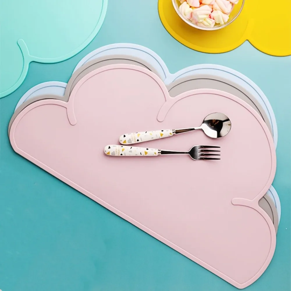 Wolkenförmige Kinder-Tischset, einfache Reinigung, Wärmeisolierung, Kinder-Tellermatte, rutschfeste, wasserdichte Geschirrunterlage für das Essen von Kindern