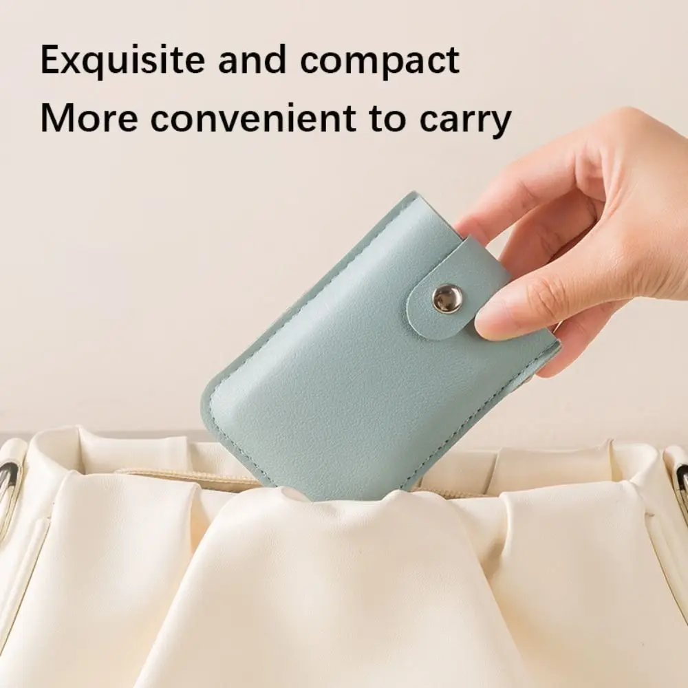 Slim Laminated Concealed Mini Card Wallet Pull-out Type 5 Card Pockets Business Card Case PU Leather PU Leather Purses Men