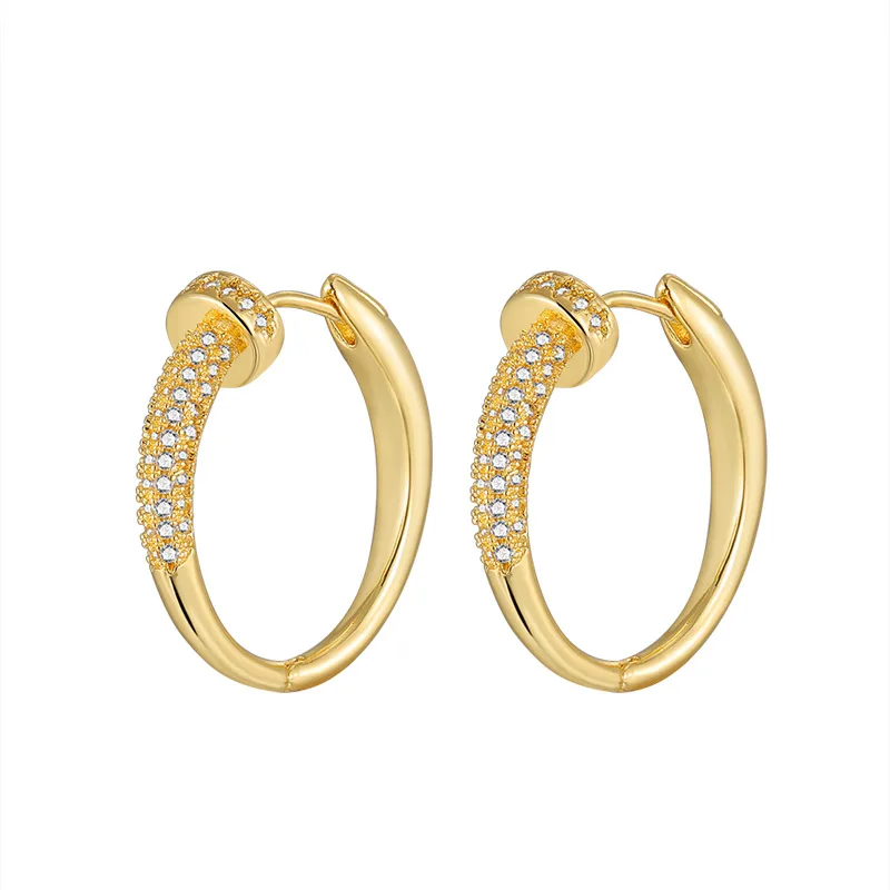New European and American Fashion Classic Temperament Copper Zircon Earrings Women\'s Gift Wedding Jewelry Earrings 2024